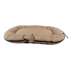 Duvo+ poly kussen ovaal siesta praline beige/zwart 80x60x10cm