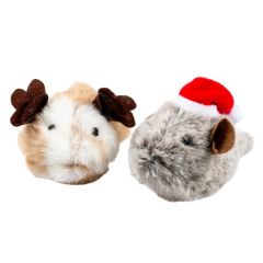 Xmas fluffy muizen kattenspeelgoed 2 stuks