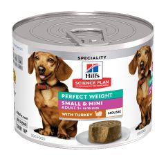 Hill's Science Plan Adult Perfect Weight Small & Mini Mousse Kalkoen natvoer hond 12 x 200 gram