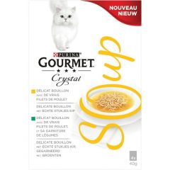 GOURMET Crystal Soup Kip kattensnack nat 4x40gr