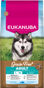 Eukanuba graanvrij zeevis grote rassen volwassen hond 12kg zak