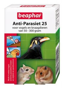 Beaphar Anti-Parasiet 25 voor vogels en knaagdieren van 50-300g 2 pipetten