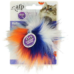 All For Paws Furry Ball Fluffer Oranje kattenspeelgoed