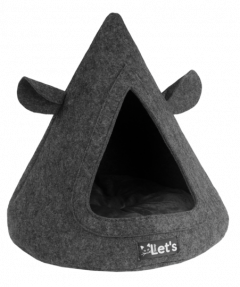 Let's sleep Pet Cave TeePee Antraciet