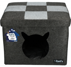 Let's sleep Pet Cube licht/donker grijs