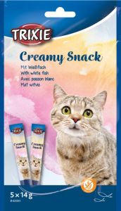 Trixie Creamy Snacks White Fish kattensnacks 5 x 14 gram