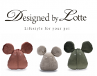 Designed By Lotte muis Adio velvet hondenspeelgoed 20x18,8x7cm