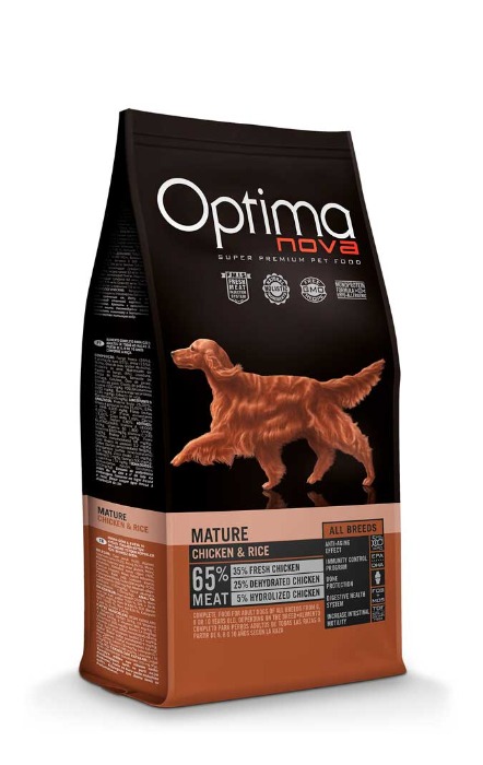 Optimanova hond mature adult kip en rijst 12kg