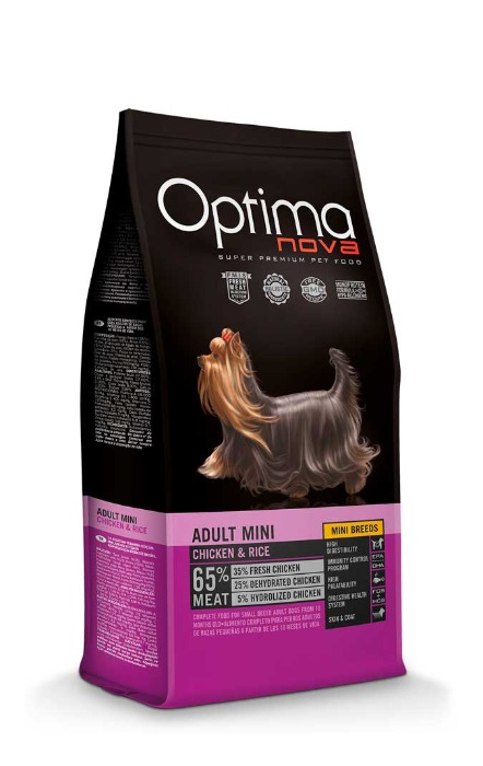 Optimanova hond adult mini kip en rijst 2kg