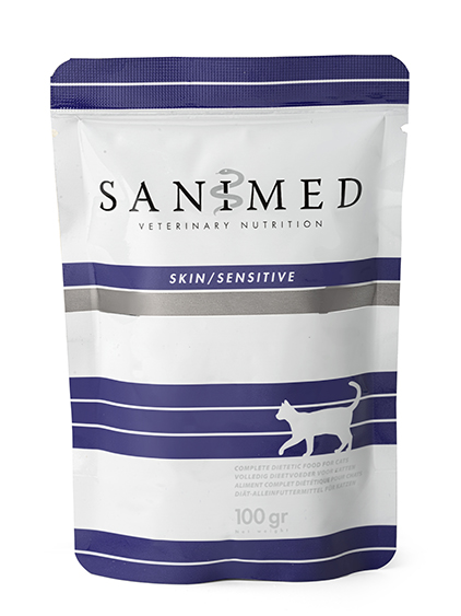 Sanimed Skin/Sensitive natvoer pouches kat 12 x 100 gram