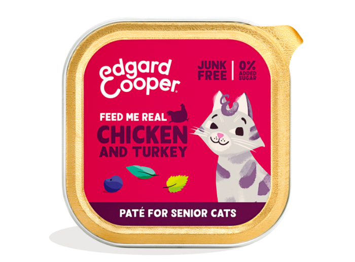 Edgard & Cooper: Free-run chicken and turkey paté for senior cats 16 x 85g