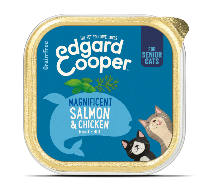Edgard & Cooper Senior Kat kip & zalm Kuipje 85gr
