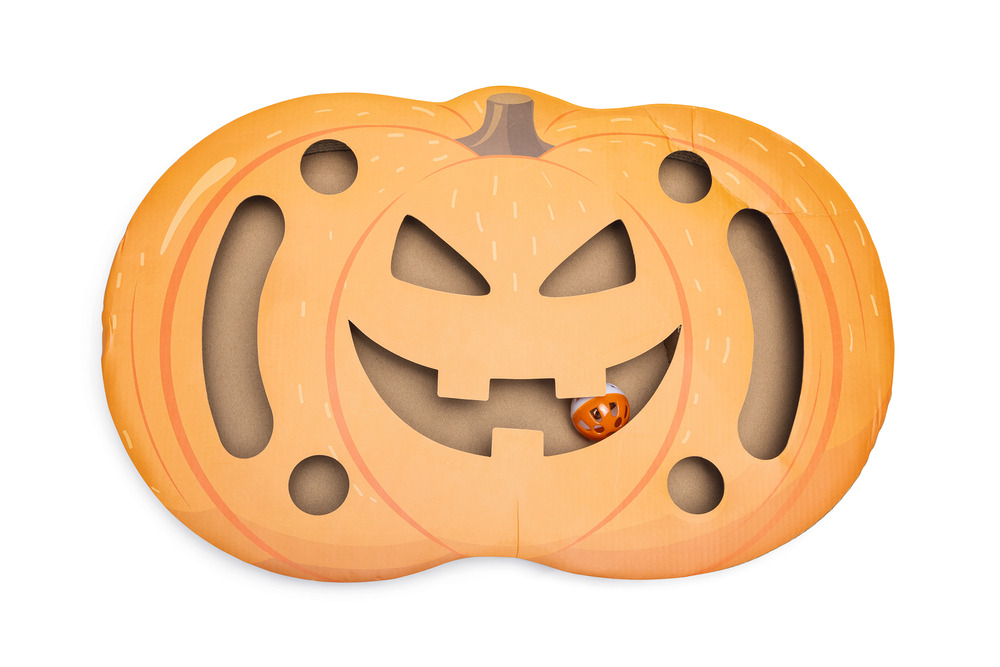 Beeztees Halloween Krabkarton Pompoen kattenspeelgoed afbeelding